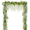Lvydec Ghirlanda di fiori artificiali di glicine, 4 pezzi, totale 8,8 metri, glicine artificiale in seta, fiori da appendere per casa, giardino, cerimonia, arco nuziale, decorazione floreale