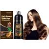 JELMOK Shampoo Colorante Nero 3 in 1 500ML - Per Capelli di Donna e Uomo, Istantaneo, Naturale (Marrone Castano)