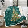 Homewish Coperta per albero di Natale, coperta con fiocco di neve per bambini, ragazzi e ragazze, decorazione natalizia in pile con fiocchi di neve, coperta verde per letto, divano, 152 x 203 cm