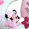 Generico Fiocco Nascita Azzurro Bimbo con Topolino, Luna, Nuvole e Stelle - Nome Personalizzato-Decorazione per Porta Cameretta Bimbo - Fatto a mano - Benvenuto a Nuovo Nascituro (Minnie 2)