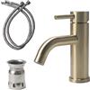 Minnhua Rubinetto Bagno Lavabo Acciaio Inossidabile 304, Miscelatore Cucina con Tubo Flessibile, Rubinetto Vasca da Bagno, Miscelatore Bagnos per Lavandino, WC per Gli Ospiti (Oro)
