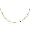 SINGULARU - Collana Dots L Black Enamel. Acciaio con Finitura Placcata Oro 18Kt. Catena Regolabile di 40 cm. Gioielli da Donna