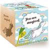 Feel Green Grow Your Own - Cubo in Legno con Incisione Laser You Are Magical, Idea Regalo sostenibile, ecocube, Made in Austria