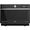 Whirlpool MWP 339 SB Forno a Microonde Supreme Chef termoventilato combinato, 33 litri, nero e argento, con double Steamer, griglia alta, griglia bassa e piatto Crisp + maniglia