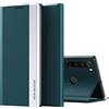 Jeelar NEINEI Cover per Xiaomi Redmi Note 8T,Custodia Folio Placcatura in Pelle con [Supporto] [Magnetico],PC/PU Luxury Antiurto Flip Libro Phone Case,Verde