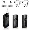 KIMAFUN Microfono Archetto e Lavalier Wireless 2.4G per 2 Persone, Microfono Bavero Senza Fili per Amplificare per Insegnamento in classe, Riunioni, Interviste, Discorsi, Seminari, KM-G70 (2TX+1RX)