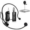 KIMAFUN Microfono Archetto e Lavalier Wireless 2.4G, Microfono Bavero Senza Fili per Amplificare, Plug-Play per Insegnamento in classe, Riunioni, Interviste, Discorsi, Seminari G70(1TX+1RX)