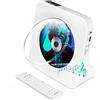 MAITE Lettore CD con trasmettitore Bluetooth, lettore CD Bluetooth portatile con timer, copertura antipolvere, radio FM/porta USB/AUX, lettore musicale domestico con telecomando, auricolare a filo