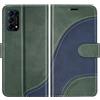 BoxTii Cover per Oppo Find X3 Lite 5G, Custodia in PU Pelle Portafoglio per Oppo Find X3 Lite 5G, Magnetica Cover a Libro con Slot per Schede, Verde