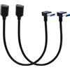 LANMINGLEL Breve Cavo Usb 3,0 90 Gradi Sinistra e Destra Adattatore Usb Maschio a Femmina Cavi 5 Gbps Usb 3,0 90 Gradi Cavo di Prolunga Dati per Tastiera, 2 Confezioni (Angolo giù e angolo su)