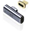 IVIVTOR Adattatore USB C Magnetico - 140W Adattatore Magnetic USB-C 90 Gradi Trasmissione dati a 40 Gbps per Laptop, Tablet, Telefono
