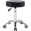 Antlu Sgabello regolabile con rotelle per lavoro cucina salone, ergonomico sgabello girevole (nero)