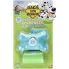 Bags on Board Dispenser Porta Sacchetti a Forma di Osso, Turchese
