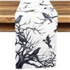 PEUTIER Decorazioni Runner da Tavola di Halloween, Rami Tovaglia di Corvo Silhouette Corvi di Albero Runner da Tavola di Halloween Tovaglia di Halloween per Feste all'aperto in casa, 33 x 183cm