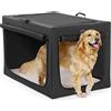 Petsfit Kennel Cane grande, Trasportino per Cane design strutturale regolabile, Cuccia per cani pieghevole, con tappetino spesso per interno e esterno,Nero,XL