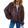 Onsoyours Cappotto Giacca Donna Giacca in Peluche Invernale Parka Elegante Outerwear Caldo Lapel Giacche Cappotti Invernale Caldo con Tasche per Donna A caffè S