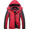 NCTCITY Uomo Giacca da Sci Impermeabile Invernale Antivento Cappotto Calda Multi-Tasche Giacche in Pile da Esterno con Cappuccio Staccabile, per Snowboard Escursionismo Trekking Montagna