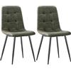 JIJIAN Set di 2 Sedie Sala da Pranzo, Sedie da Cucina in Tessuto Tecnologico, Sedie imbottite per Soggiorno con Gambe in Metallo Nero, Adatte per Sala da Pranzo, Sala d'attesa, Verde Oliva