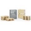 bruder 02415 - Accessori per la logistica, 2 box pallet, 2 box, 10 pallet, spedizione, camion trasportatore, giocattoli