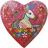 Maxwell & Williams Love Hearts Piattino da Dessert a Cuore in Porcellana, Motivo "Zebra a Zig Zag", Confezione Regalo, Colore Rosa, 15,5 cm