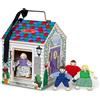 Melissa & Doug Casa delle Bambole Portatile in Legno con Campanelli - da Gioco, Gioco Montessori, in Legno Snodate, Regalo per Bambine e Bambini, 3+ Anni