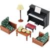 KARLOR Set di Mobili per la Casa delle Bambole - 17 Pezzi in Miniatura con Divano, Pianoforte e Tavolino da Caffè per Soggiorno