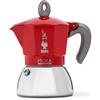 Bialetti Caffettiera Moka Induction, 4 Tazze (150 ml), Adatta a Tutti i piani cottura, Design Elegante, Rosso