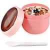 Frogetu Porta Yogurt e Cereali 600ml+50ml,Porta Yogurt Refrigerato,Porta Yogurt Termico,Porta Yogurt,Contenitore Yogurt da Asporto con Cucchiaio,Tazza Yogurt to Go,Tazze Cereali Avena,Insalata,Frutta