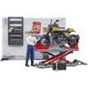 bruder 62102 - bworld officina moto Scrambler Ducati Full Throttle con meccanico, officina, figura giocattolo