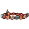 Tamashii bracciale 1 giro originale tibetano linea diamond cut realizzato con pietra naturale da 8 mm agata muschiata e cordoncino marrone.Unisex.Tg unica.BHS911-17