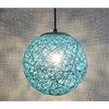 THisga Moderna rotonda Rattan lampada a sospensione Lampadario creativo palla colorata design del soffitto Hanging Luce Sala da pranzo appesi lampadario E27 Camera da letto for bambini,Blu
