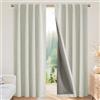 Joydeco 100% Tende Oscuranti per Interni 2 Pezzi L 140 x A 220 CM, Lino Tende Termiche con Passanti Nascosti per Soggiorno Moderne Cameretta Bambini Camera da Letto Blackout Curtains, Beige Chiaro