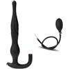 AMAZBEE Spine anali in silicone per la stimolazione del punto G e il massaggio della prostata Spine anali gonfiabili extra lunghe Spine anali indossabili (Black)