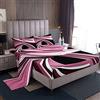Loussiesd Set di lenzuola geometriche in metallo con motivo a righe in stile retrò, con 2 federe per cuscino king size, colore: nero e rosa
