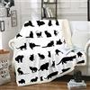 Loussiesd Coperte e copriletti per bambini, ragazzi e ragazze, in pile bianco e nero, con stampa animalier, lussuosa, traspirante, per divano, letto, divano, coperta Sherpa, matrimoniale, 152,4 x 200,7 cm