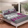 Loussiesd Skate Deep Pocket Sheet Ragazzi Ragazze Pattinaggio Sportivo Lenzuolo con Angoli Per Bambini Donne Uomini Ultra Soft Skate Amante Lenzuola Set Grigio Viola Biancheria Da Letto Decor Camera Letto Set