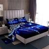 Loussiesd Dreamcatcher Set di lenzuola per bambini Boho Dream Catcher Set singolo Ragazzi Ragazze Morbido Blu Galassia Luna Boemia Piuma Lenzuola Camera Da Letto Microfibra Universo Cielo Stellato Set