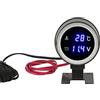 Aramox Indicatore della Temperatura dell'Acqua Rotondo, Indicatore della Temperatura dell'Acqua Digitale Rotondo Voltmetro LED DC 9V-36V con Luce Blu per Auto Moto ATV