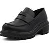 QUEEN HELENA Mocassini Casual Eleganti Senza Lacci con Tacco Plateau Loafer Scarpe Basse Donna X27-106 (Nero, Sistema Taglie Calzature EU, Adulto, Donna, Numero, Media, 38)