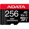 Adata 256GB Scheda microSD Adata High End UHS-I U3 + Adattatore Rosso/Nero [AUSDX256GUI3V30SHA2-]