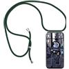 SIMao Cover Collana per Cellulare Compatibile con OPPO A9 2020 / A5 2020 Custodia Trasparente Silicone con Cordino Necklace Case Antiurto Protettivo Cover Custodia da Collo Custodia con Cordino, Verde