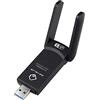 GigaBlue Ultra 1200 Mbps W-LAN 2.4 & 5 GHz USB 3.0 WiFi Dual Band Adapter 5 GHz + 2.4 GHz 2 x 5 dBi High Speed 802.11ac Adattatore di Rete WiFi Ricevitore per Windows/Mac OS/Linux