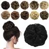Sofeiyan Chignon Extension Facile per Capelli Veri Ricci Posticci per Capelli Mossi Scrunchie Parrucchino Donna Elastico Finti Ciambella Naturale Hair Bun Updo, Nero getto
