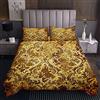 Loussiesd Copriletto trapuntato damascato dorato boho damascato trapuntato copriletto per bambini ragazzi ragazze adolescenti stile barocco set biancheria da letto traspirante trapuntato europeo set 260x240cm