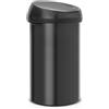 Brabantia Touch Bin Pattumiera con Coperchio Rimovibile, Matt Black, 60 L