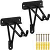 Relaxdays Gancio Porta Attrezzi da Giardino, Set da 2, Regge 30 kg, Appendi Accessori Giardinaggio e Officina, Nero, Ferro, 17,5 x 12 x 15,5 cm