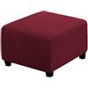 C/N Copri Pouf Quadrati Elasticizzato Copri ottomano Quadrato Copri Sgabello Copri Pouf poggiapiedi Quadrato Copri Sgabello Fodera per poggiapiedi Vino Rosso