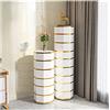 Zyfa Scarpiera Rotante Cilindrica Girevole a 360 gradi alta Rotonda 45/86/127/169/210cm Scarpiera Lazy Susan, Scarpiera Verticale per Piccoli Spazi, per Ingresso Soggiorno Corridoio, 35CM-Gol