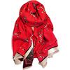 LumiSyne Invernale Sciarpa Scialle In Cashmere Per Donna Cavallo Retrò Motivo Lettera Calda Pashmina Sciarpe Con Nappa Morbida Lungo Wrap Stole