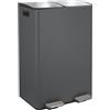 Spirella - Pattumiera Differenziata da Cucina con Pedale 60L (2x30L) - Modello Aliya - Acciaio Inox Spazzolato - Coperchio Soft-Close - Secchi Estraibili - Maniglie Laterali - Grigio Opaco
